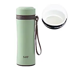 SMF 提繩防摔骨瓷保溫杯420ml 經典款(青蘋綠)