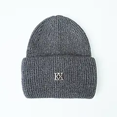 KAI KAI "ReBorn" 兔毛螺紋針織毛線帽 (深灰色)/F