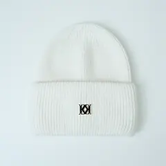 KAI KAI "ReBorn" 兔毛螺紋針織毛線帽 (白色)/F
