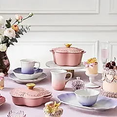 LE CREUSET瓷器凡爾賽花園系列深圓盤/ 20cm/ 淡粉紫