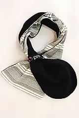 i prefer雙面造型圍巾-黑白點線×極致黑