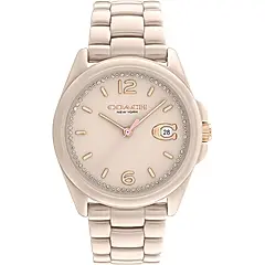 COACH Greyson C字陶瓷女錶-奶茶色/36mm 14504065