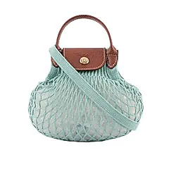【LONGCHAMP】XS號 LE PLIAGE FILET 二用漁網包(潟湖藍)/ 平行輸入
