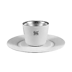 STANLEY晨光時刻雙層不鏽鋼濃縮咖啡杯盤組/ 晨霧白