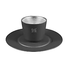 STANLEY晨光時刻雙層不鏽鋼濃縮咖啡杯盤組/ 消光黑