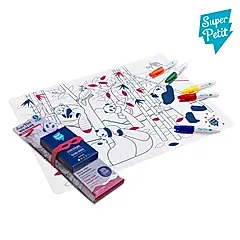 【法國 Super Petit】矽膠彩繪餐墊 - 熊貓