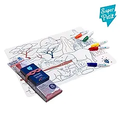 【法國 Super Petit】矽膠彩繪餐墊 - 非洲草原