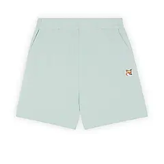 MAISON KITSUNÉ 水藍ACTUA狐狸頭LOGO休閒短褲--L