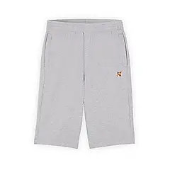 MAISON KITSUNÉ 灰色ACTUA狐狸頭LOGO休閒五分褲--S