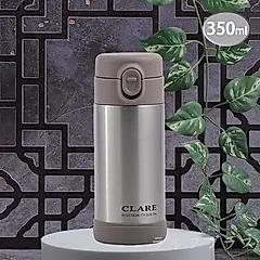 CLARE316不鏽鋼陶瓷彈跳保溫杯-350ml-不鏽鋼色-1支組
