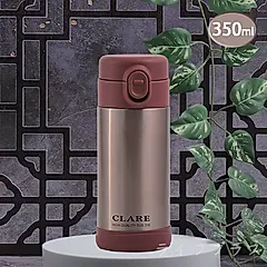 CLARE316不鏽鋼陶瓷彈跳保溫杯-350ml-玫瑰金-1支組