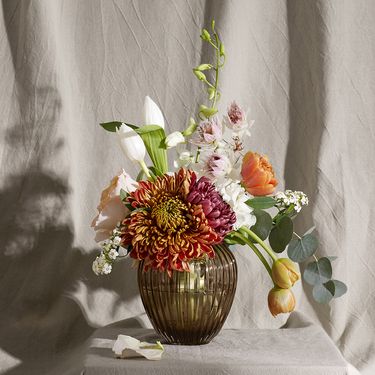 北歐櫥窗/Kähler Hammershøi 晶透琥珀花瓶(H 14cm)