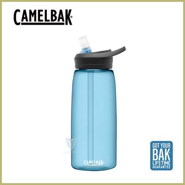 【CamelBak】CB2464402001 1000ml eddy+ 多水吸管水瓶RENEW 透藍