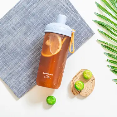 LocknLock樂扣樂扣嚼對搖搖吸管杯/ 700ml/ 雲朵乳酪藍