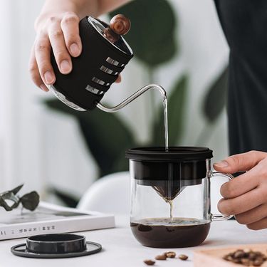 PO:Selected丹麥研磨過濾咖啡玻璃杯/ 350ml/ 2.0/ 黑