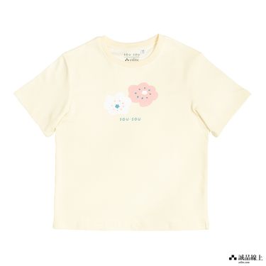 【誠品限定】SOU．SOU 棉質圓領短T/ 微笑/ 粉花/M號