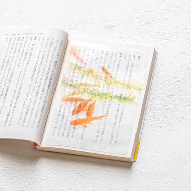 日本 & focus.透明書籤/ A6/ 水草與小赤金魚