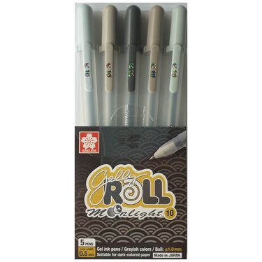 SAKURA月光晶彩筆/ 1.0mm/ 灰階5色組