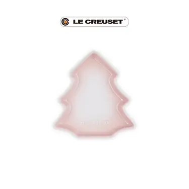 LE CREUSET瓷器聖誕樹造型點心盤/ 貝殼粉