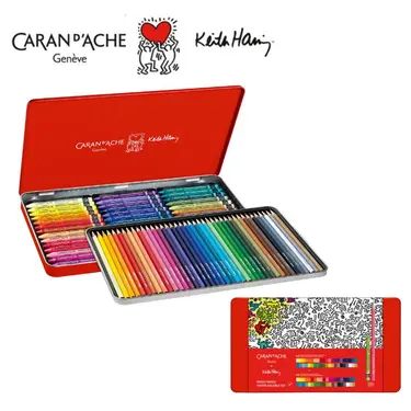 CARAN d'ACHE 2023聖誕限定版KEITH HARING蠟筆+水溶性色鉛筆組