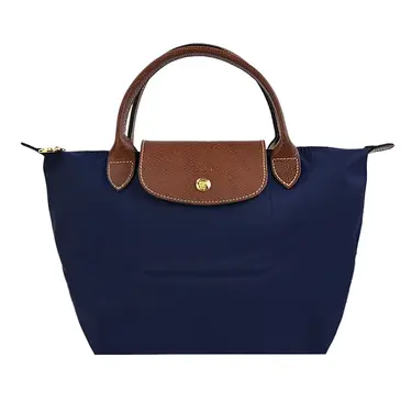 LONGCHAMP LE PLIAGE系列短把再生尼龍摺疊水餃包(小/多色選)/平行輸入/ 海軍藍