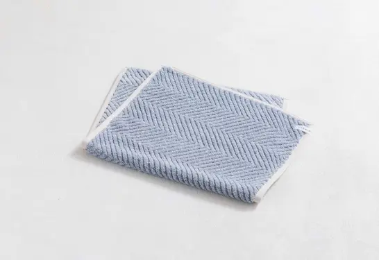 CUON：E簡約人字紋棉麻地墊/ 藍色