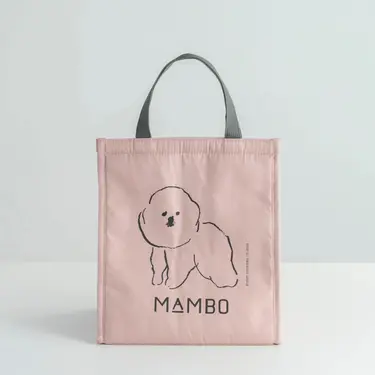 日本 MAMBO 比熊犬保溫午餐托特包/ L/ Pink