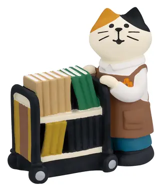 【誠品獨家】日本DECOLE誠品書店的店員貓公仔/ 拉書車
