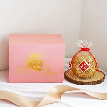 O'Pretty 歐沛媞 招財納福開運金箔福袋擺件(14.6X10.9X9cm)