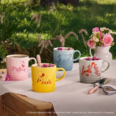 LE CREUSET瓷器小熊維尼系列英式馬克杯/ 350ml/ 4入組