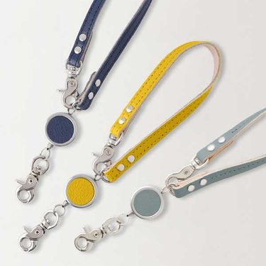 日本 SLIP-ON 法國山羊皮伸縮掛繩/ French Goat/ 灰藍