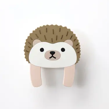 日本 TOYO CASE 無痕壁貼折手手掛勾附口袋/ 06 Hedgehog