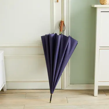 MECOVER Pro 風格原木抗風直立傘-日蝕藍