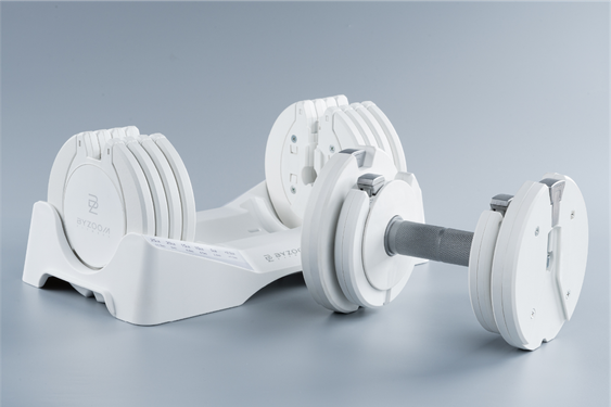 【BYZOOM FITNESS】Pure Series 可調式啞鈴 12.4kg(27.5LB) 10段重量秒速調整組/ 白