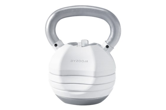【BYZOOM FITNESS】Pure Series 可調式壺鈴 13.6 kg (30LB) 5段重量秒速調整組-白