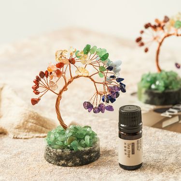 O'Pretty 歐沛媞 招財好運樹【七彩水晶樹+茶樹草本精油(5ml)】附精美禮盒