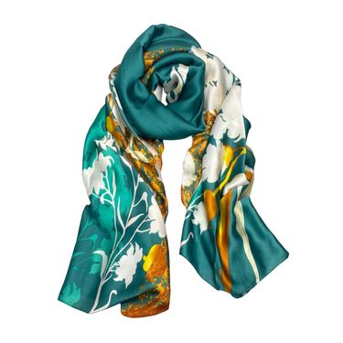 愛爾蘭Galway｜緞面絲巾/ 綠蔭