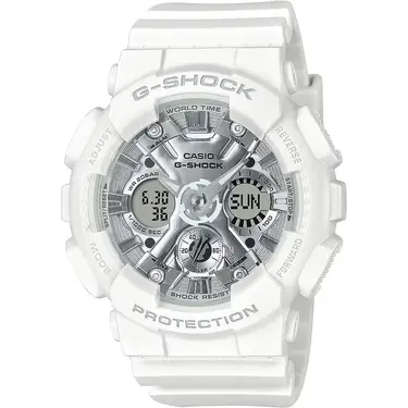 CASIO 卡西歐 G-SHOCK 海波粼粼 蒸鍍光澤雙顯手錶 GMA-S120VA-7A