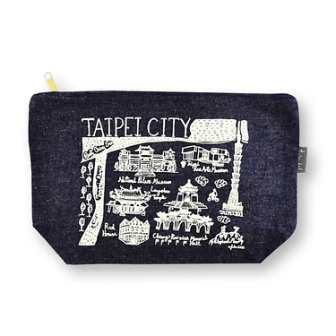 英國 talented 城市系列拉鍊收納袋/ 台北/ 單寧