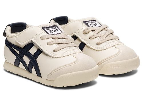 日本 Onitsuka Tiger MEXICO 66 KIDS 男/女款 童鞋 小童12-16 鬼塚虎 米色藍黑線/ 13 cm