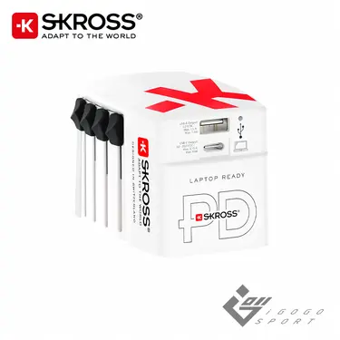 瑞士SKROSS 65W Type-C/USB PD 旅行萬國插頭氮化鎵充電器 (1A1C)