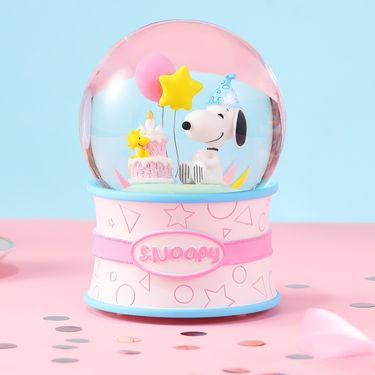 JARLL讚爾藝術  Snoopy史努比生日(粉彩) 水晶球音樂盒