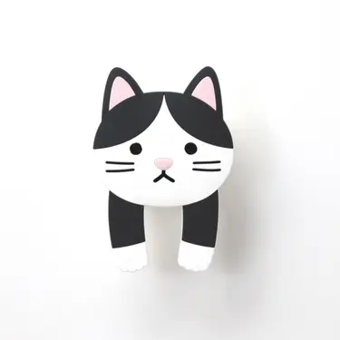 日本 TOYO CASE 無痕壁貼折手手掛勾附口袋/ 01 Tuxedo