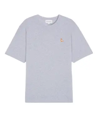 MAISON KITSUNÉ 北方雨滴灰悠閒狐狸LOGO經典短TEE/中性/ XL