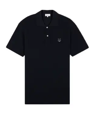 MAISON KITSUNÉ 極致黑變化狐狸頭LOGO舒適POLO衫/中性/ L