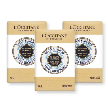 L'OCCITANE 歐舒丹 乳油木香皂(250g)X3-平行輸入/ 乳油木牛奶皂