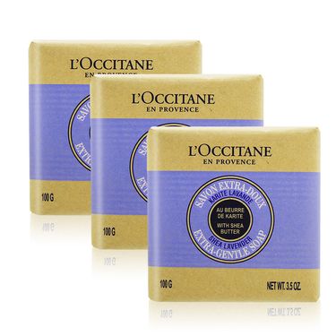 L'OCCITANE 歐舒丹 乳油木薰衣草植物皂(100g)X3-公司貨