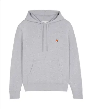 MAISON KITSUNÉ 北方雨滴灰狐狸頭LOGO經典連帽衛衣/中性/ S