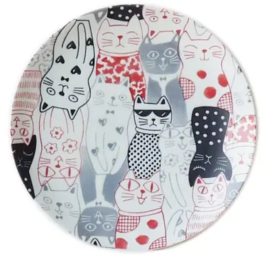 日本 AWASAKA 貓咪貓咪義大利麵盤/ Red