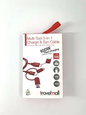 travelmall 100W 5 in 1數據傳輸線/ 紅